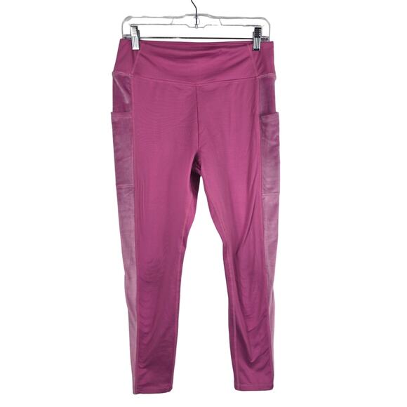 Victoria Secret Pink Athletic Pink Winter Women's Side Pockets Active Leggings L - Picture 1 of 4